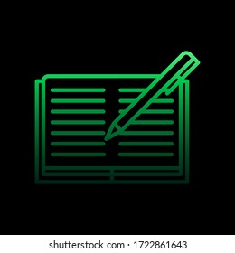 pen and notebook nolan icon. Simple thin line, outline vector of Education icons for ui and ux, website or mobile application