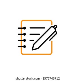 pen and notepad icon design template