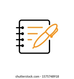 pen and notepad icon design template