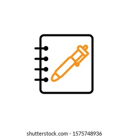 pen and notepad icon design template