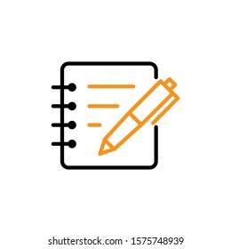 pen and notepad icon design template