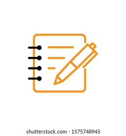 pen and notepad icon design template