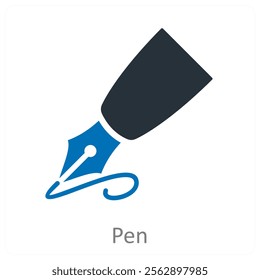 Pen and office icon concept