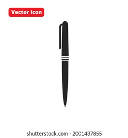 icono del vector de la silueta de la oficina del lápiz negro aislado