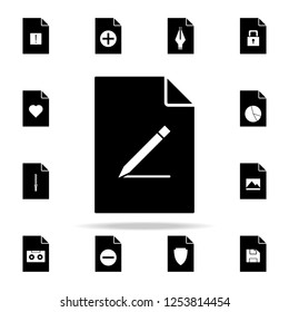 a pen on document icon. File and documents icons universal set for web and mobile