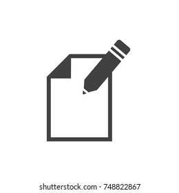 Pen on paper icon vector with style outline flat