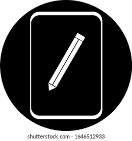 Pen on sheet button / icon