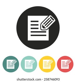 pen on a sheet icon.vector illustration.