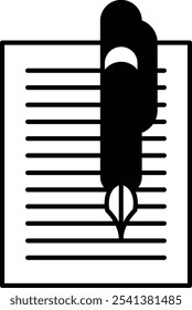Ein Stift befindet sich auf einem Blatt Papier
