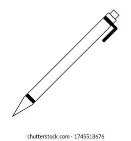 Lápiz sobre fondo blanco, imagen aislada, ilustración vectorial