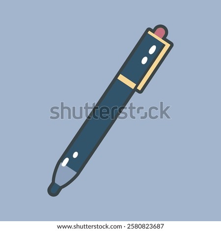 pen with outline flat vector design.