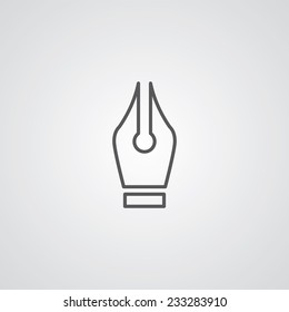 pen outline thin symbol, dark on white background, logo editable, creative template 