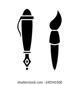 pen and paniting brush icon