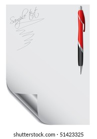 Pen with paper