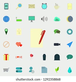 pen paper icon. color web icons universal set for web and mobile