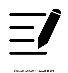pen and paper icon isolated on white background, vector illustration