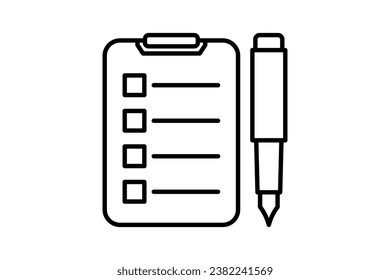 pen and paper icon. Icon related to Feedback and Review. suitable for web site, app, user interfaces, printable etc. Line icon style. Simple vector design editable