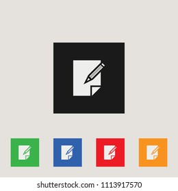Pen and paper icon, stock vector illustration, EPS10.