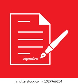 Pen and paper icon, stock vector illustration, EPS10.