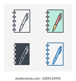 pen and paper icon symbol template for graphic and web design collection logo vector illustration