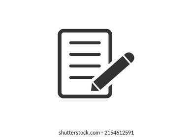 Icono de lápiz y papel estilo moderno vectorial.