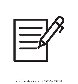 pen and paper line icon. office stationary. the icon can be used for application icon, web icon, infographic. print on all types of paper. Editable stroke. Design template vector