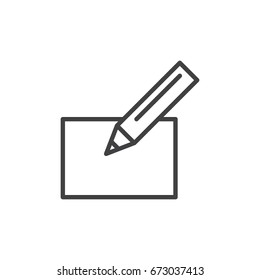 Pen and paper line icon, outline vector sign, linear style pictogram isolated on white. Write symbol, logo illustration. Editable stroke. Pixel perfect graphics