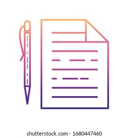 pen with paper nolan icon. Simple thin line, outline vector of Media icons for ui and ux, website or mobile application