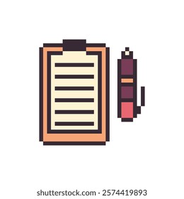 pen and paper pixel art