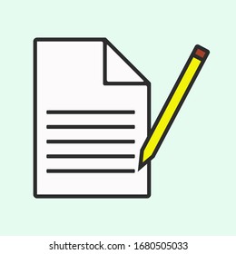 Pen and paper, signature Outline Vector icon which can easily modify or edit