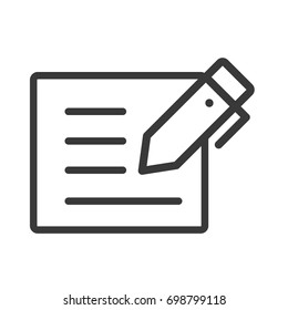 pen and paper Stationery Office tool line icon