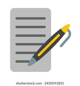 Pen And Paper Vector Flat Icon Design Vector Flat Icon Design