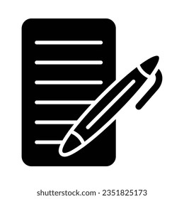 Icono De Glifo De Lápiz Y Vector De Papel Para Uso Personal Y Comercial.

