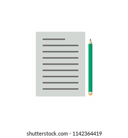 pen and paper vector icon for app and website, training symbols