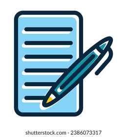 Pen And Paper Vector Thick Line Filled Dark Colors Icons For Personal And Commercial Use.
