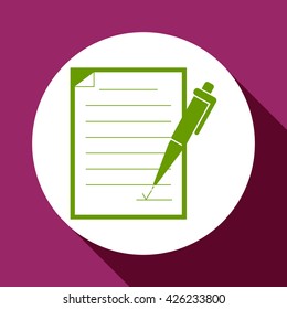 Pen and paper.Vector icon.