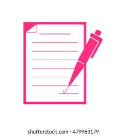 Pen and paper.Vector icon.