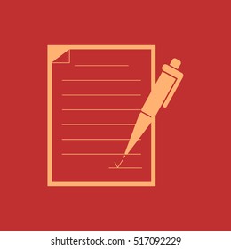 
Pen and paper.Vector icon.
