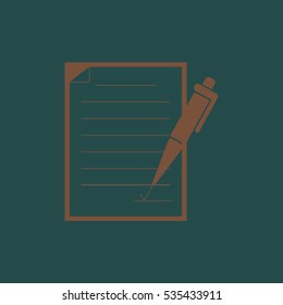 Pen and paper.Vector icon.