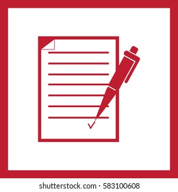 
Pen and paper.Vector icon.