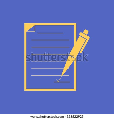Pen and paper.Vector icon.