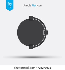 Pen Path Of Circle. Simple Flat Icon Design Style. Vector Illustration