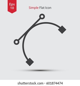 Pen Path Flat Icon. Simple Sign Of Stroke. Vector Illustrated Symbol