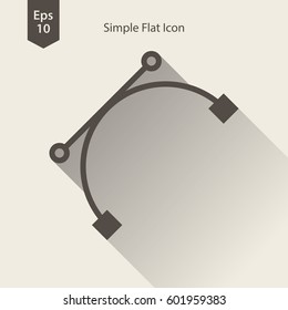 Pen Path Flat Icon. Simple Sign Of Stroke. Vector Illustrated Symbol
