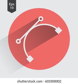 Pen Path Flat Icon. Simple Sign Of Stroke. Vector Illustrated Symbol