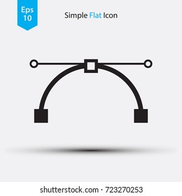 Pen Path. Simple Flat Icon Design Style. Vector Illustration