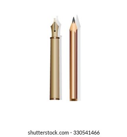 pen and pencil.