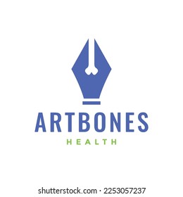 pen pencil art write bones joint modern logo design vector icon illustration template
