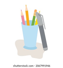 pen, pencil, and box. suitable for school children and for the office.
