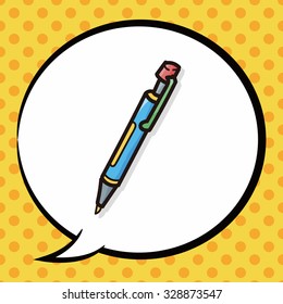 pen and pencil color doodle, speech bubble